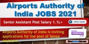 Senior Assistant Posts at AAI 2021 | 29 Vacancy | Apply Now!