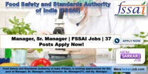 FSSAI Jobs 37 Posts Of Manager, Sr. Manager
