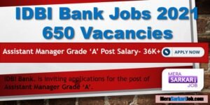 IDBI Bank Assistant Manager Recruitment