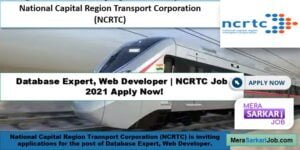 NCRTC Recruitment Posts Database Expert, Web Developer Apply Now!