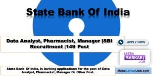 SBI Jobs | Data Analyst, Pharmacist, Manager
